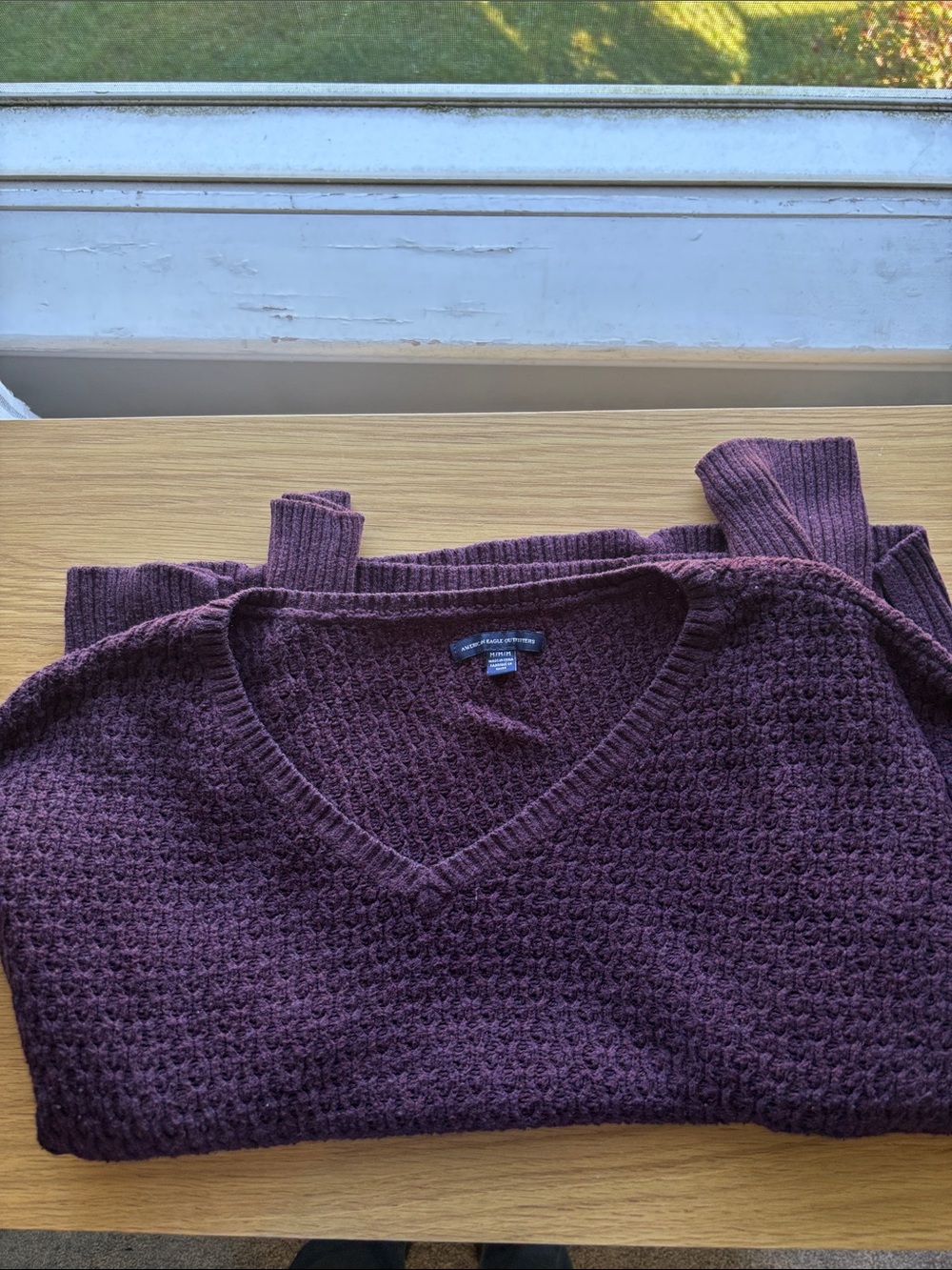 American Eagle Wine Colored Fall Sweater